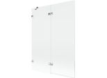 Mexen Lunar Paravento Per Vasca Da Bagno A 2 Ante Sinistro 130 X 150 Cm, Trasparente, Cromo - 897-130-100-01-00-L