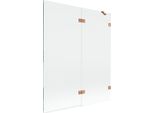 Mexen Lunar Paratia Da Doccia 2-Ante Destra 140 X 150 Cm, Trasparente, Rame Spazzolato - 897-140-100-65-00-P