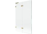 Mexen Lunar L Paratia Vasca Da Bagno A 2 Ante Sinistra 110 X 150 Cm, Trasparente, Oro - 897L-110-100-50-00-L