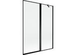 Mexen Mist Paratia Vasca Da Bagno 2 Ante Destra 130 X 150 Cm, Cornice Nera, Nero - 8A9-130-011-70-70-P