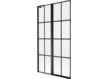 Mexen Mist L Schermo Per Vasca Da Bagno A 2 Ante Sinistro 100 X 150 Cm, Griglia Nera, Nero - 8A9L-100-011-70-77-L