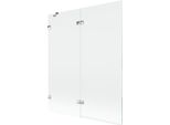 Mexen Lunar Paravento Da Vasca 2-Ante Sinistro 140 X 150 Cm, Trasparente, Cromo - 897-140-100-01-00-L