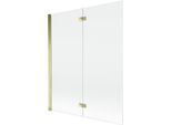 Mexen Mist Pannello Doccia A 2 Ante Sinistro 140 X 150 Cm, Trasparente, Dorato - 8A9-140-002-50-00-L
