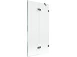 Mexen Lunar Paravento Vasca 2 Ante Destra 90 X 150 Cm, Trasparente, Grigio Canna Di Fucile Spazzolato - 897-090-100-66-00-P
