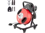 Succebuy Macchina Per La Pulizia Dei Tubi 50 Ft X 1/2 Pollice, Spirale Manuale Per La Pulizia Dei Tubi - Con Ruote, 4 Frese E Interruttore A Pedale Ad Attivazione Pneumatica Per Tubi Da 2 A 4 Pollici
