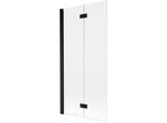 Mexen Mist Paratia Per Vasca Da Bagno A 2 Ante Sinistra 90 X 150 Cm, Trasparente, Nero - 8A9-090-002-70-00-L