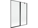Mexen Mist Paravento Doccia A 2 Ante Destro 140 X 150 Cm, Cornice Nera, Nero - 8A9-140-011-70-70-P