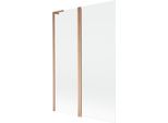 Mexen Mist L Paravento Da Bagno A 2 Ante 120 X 150 Cm, Trasparente, Rame Spazzolato - 8A9L-120-011-65-00
