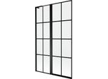 Mexen Mist L Pannello Per Vasca Da Bagno A 2 Ante Sinistro 110 X 150 Cm, Griglia Nera, Nero - 8A9L-110-011-70-77-L