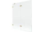 Mexen Lunar Paratia Doccia 2 Ante Sinistra 140 X 150 Cm, Trasparente, Oro Spazzolato - 897-140-100-55-00-L