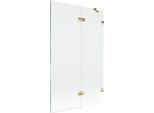 Mexen Lunar Paratia Per Vasca Da Bagno A 2 Ante Destra 110 X 150 Cm, Trasparente, Dorato - 897-110-100-50-00-P