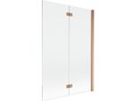 Mexen Mist Parete Divisoria Per Doccia A 2 Ante Destra 120 X 150 Cm, Trasparente, Rame Spazzolato - 8A9-120-002-65-00-P