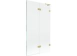 Mexen Lunar L Paratia Per Vasca Da Bagno A 2 Ante Destra 100 X 150 Cm, Trasparente, Oro Spazzolato - 897L-100-100-55-00-P