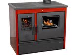 Kaminofen mit Backfach und Herdplatte 4050 Lotus Classic Rot Holzofen 11 kW Holz Ofen Mehrfachbelegung Kamin Heizofen Küchenherd