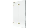 Mexen Lunar L Paravento Vasca A 2 Ante Sinistro 100 X 150 Cm, Trasparente, Dorato - 897L-100-100-50-00-L