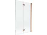 Mexen Mist Parete Doccia A 2 Ante Destra 110 X 150 Cm, Trasparente, Rame Spazzolato - 8A9-110-002-65-00-P