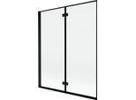 Mexen Mist Paratia Per Vasca Da Bagno A 2 Ante Sinistra 140 X 150 Cm, Cornice Nera, Nero - 8A9-140-002-70-70-L