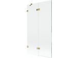 Mexen Lunar Paravento Per Vasca Da Bagno A 2 Ante Sinistro 100 X 150 Cm, Trasparente, Dorato - 897-100-100-50-00-L