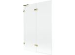 Mexen Lunar L Paratia Per Vasca Da Bagno A 2 Ante Sinistra 120 X 150 Cm, Trasparente, Dorato - 897L-120-100-50-00-L