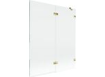 Mexen Lunar Paratia Per Vasca Da Bagno A 2 Ante Destra 140 X 150 Cm, Trasparente, Dorato - 897-140-100-50-00-P