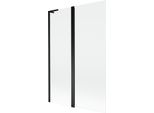 Mexen Mist L Paravento Per Vasca Da Bagno A 2 Ante 110 X 150 Cm, Trasparente, Nero - 8A9L-120-011-70-00