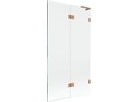 Mexen Lunar L Paratia Per Vasca Da Bagno A 2 Ante Destra 100 X 150 Cm, Trasparente, Rame Spazzolato - 897L-100-100-65-00-P