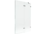 Mexen Lunar Paratia Per Vasca Da Bagno A 2 Ante Destra 110 X 150 Cm, Trasparente, Cromo - 897-110-100-01-00-P