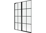 Mexen Mist L Paratia Da Vasca A 2 Ante Sinistra 120 X 150 Cm, Griglia Nera, Nero - 8A9L-120-011-70-77-L