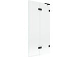 Mexen Lunar L Paratia Per Vasca Da Bagno A 2 Ante Destra 90 X 150 Cm, Trasparente, Nero - 897L-090-100-70-00-P