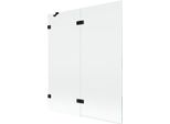 Mexen Lunar Divisorio Per Vasca Da Bagno A 2 Ante Sinistro 140 X 150 Cm, Trasparente, Nero - 897-140-100-70-00-L