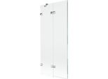 Mexen Lunar Paratia Da Vasca Da Bagno A 2 Ante Sinistra 80 X 150 Cm, Trasparente, Cromo - 897-080-100-01-00-L