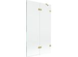 Mexen Lunar Paratia Per Vasca Da Bagno 2 Ante Destra 100 X 150 Cm, Trasparente, Oro Spazzolato - 897-100-100-55-00-P