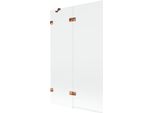 Mexen Lunar Pannello Doccia 2-Ante Sinistro 110 X 150 Cm, Trasparente, Oro Rosa - 897-110-100-60-00-L