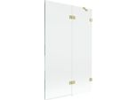 Mexen Lunar Paratia Per Doccia A 2 Ante Destra 110 X 150 Cm, Trasparente, Oro Spazzolato - 897-110-100-55-00-P