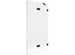 Mexen Lunar Paravento Da Bagno A 2 Ante Destro 90 X 150 Cm, Trasparente, Nero - 897-090-100-70-00-P