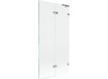 Mexen Lunar L Paratia Per Vasca Da Bagno A 2 Ante Destra 90 X 150 Cm, Trasparente, Cromo - 897L-090-100-01-00-P