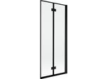 Mexen Mist Paravento Doccia A 2 Ante Destro 80 X 150 Cm, Struttura Nera, Nero - 8A9-080-002-70-70-P