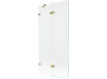 Mexen Lunar Paratia Per Vasca Da Bagno A 2 Ante, Sinistra 90 X 150 Cm, Trasparente, Oro - 897-090-100-50-00-L