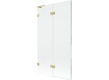 Mexen Lunar L Paratia Per Vasca Da Bagno A 2 Ante Sinistra 100 X 150 Cm, Trasparente, Oro Spazzolato - 897L-100-100-55-00-L