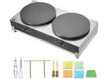 Succebuy Macchina Per CrêPe Elettrica Da , 16 Pollici, Doppia Testa, 3400 W, Acciaio Inox Antiaderente, Macchina Rotonda Da Tavolo Per Cereali E Pancake Con Controllo Della Temperatura