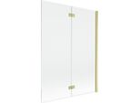 Mexen Mist Paravento Per Doccia 2-Ante Destro 130 X 150 Cm, Trasparente, Oro Spazzolato - 8A9-130-002-55-00-P