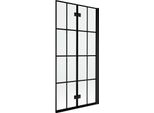 Mexen Mist Paravento Doccia A 2 Ante Destro 90 X 150 Cm, Griglia Nera, Nero - 8A9-090-002-70-77-P