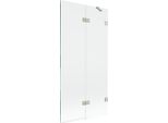 Mexen Lunar Paratia Per Vasca Da Bagno A 2 Ante Destra 90 X 150 Cm, Trasparente, Nichel Spazzolato - 897-090-100-97-00-P