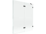 Mexen Lunar Paravento Doccia 2 Ante Destro 140 X 150 Cm, Trasparente, Grigio Canna Di Fucile Spazzolato - 897-140-100-66-00-P
