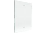 Mexen Lunar Paratia Doccia A 2 Ante Destra 120 X 150 Cm, Trasparente, Bianco - 897-120-100-20-00-P