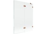 Mexen Lunar Parete Doccia A 2 Ante Destra 130 X 150 Cm, Trasparente, Oro Rosa - 897-130-100-60-00-P