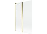Mexen Mist L Paratia Vasca Da Bagno A 2 Ante 120 X 150 Cm, Trasparente, Dorato - 8A9L-120-011-50-00