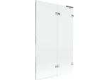 Mexen Lunar L Paratia Per Vasca Da Bagno A 2 Ante Destra 110 X 150 Cm, Trasparente, Cromo - 897L-110-100-01-00-P