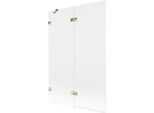 Mexen Lunar Pannello Doccia A 2 Ante Sinistro 120 X 150 Cm, Trasparente, Oro - 897-120-100-50-00-L