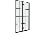Mexen Mist Paratia Per Doccia 2-Ante Destra 100 X 150 Cm, Griglia Nera, Nero - 8A9-100-002-70-77-P